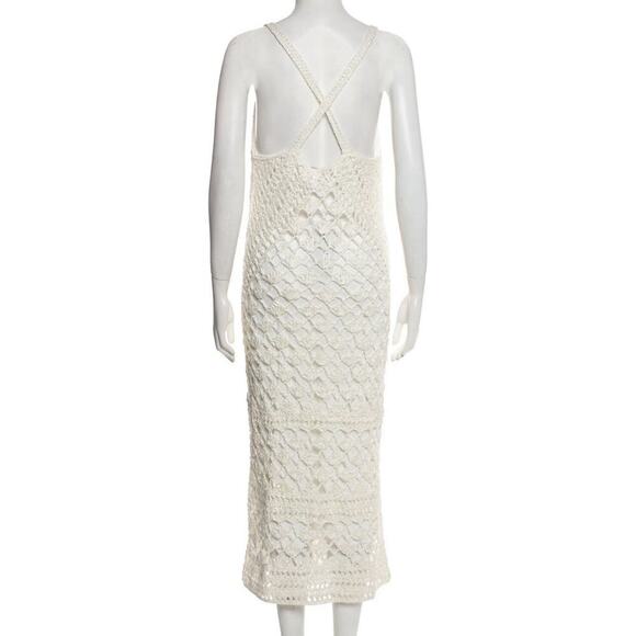Ralph Lauren Collection Hand Crochet Sleeveless V-Neck Sweater Dress Silk Knit S - Picture 8 of 15